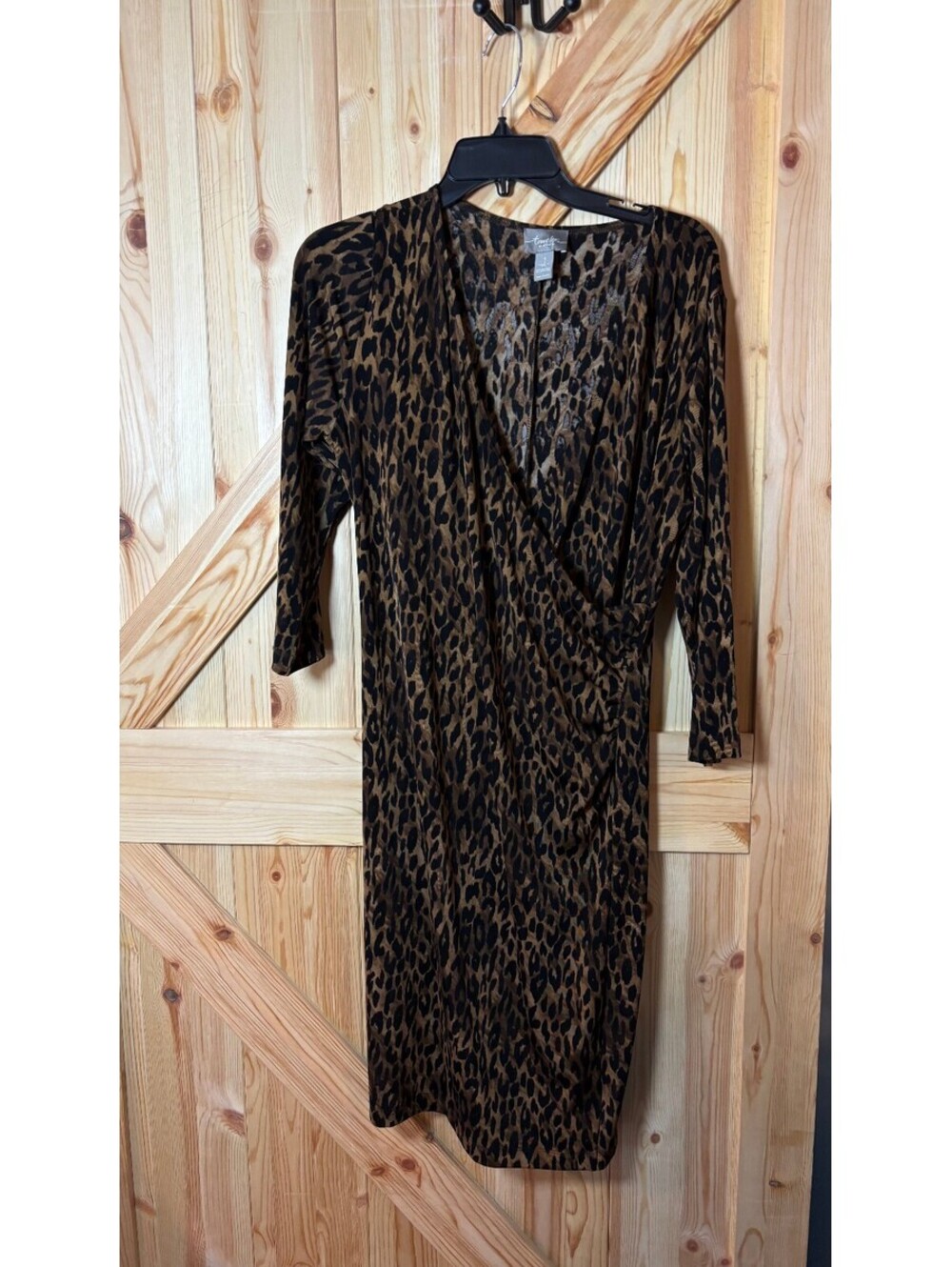 Travelers by Chico's Leopard Print Wrap Top Dress Size 1 (medium)